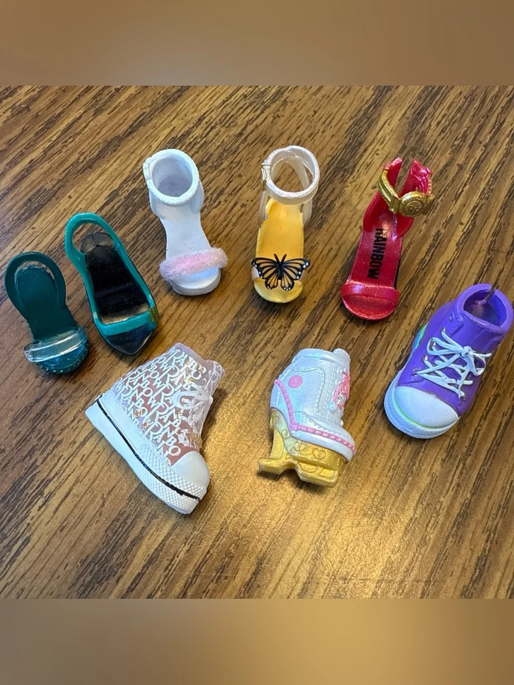Huge lot of rainbow high doll clothes, shoes, boots, accessories